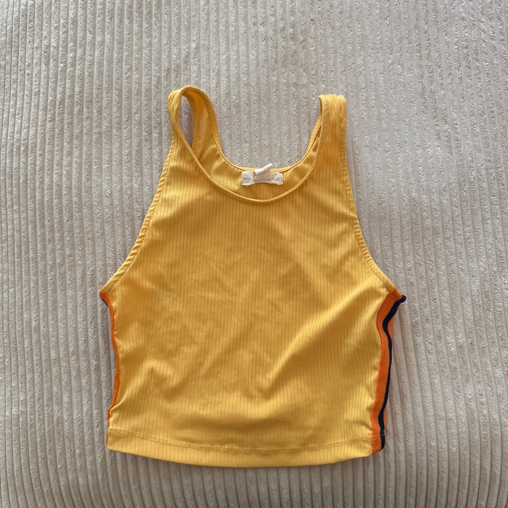 Yellow Ribbed Tank Top